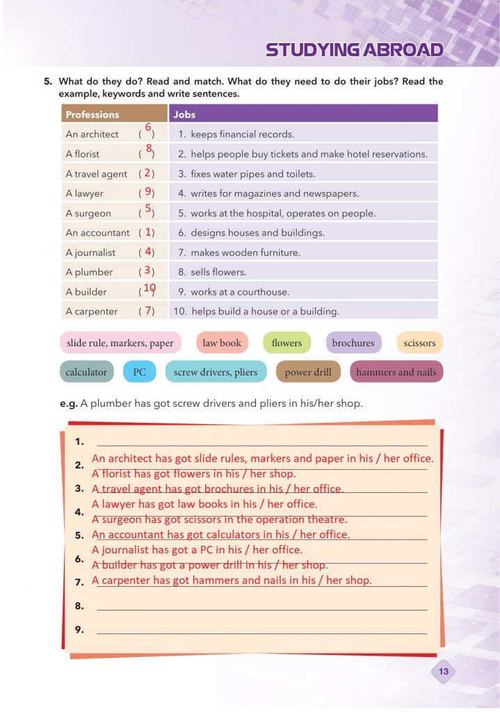9. sınıf ingilizce pasifik yayınları çalışma kitabı sayfa 13 cevapları