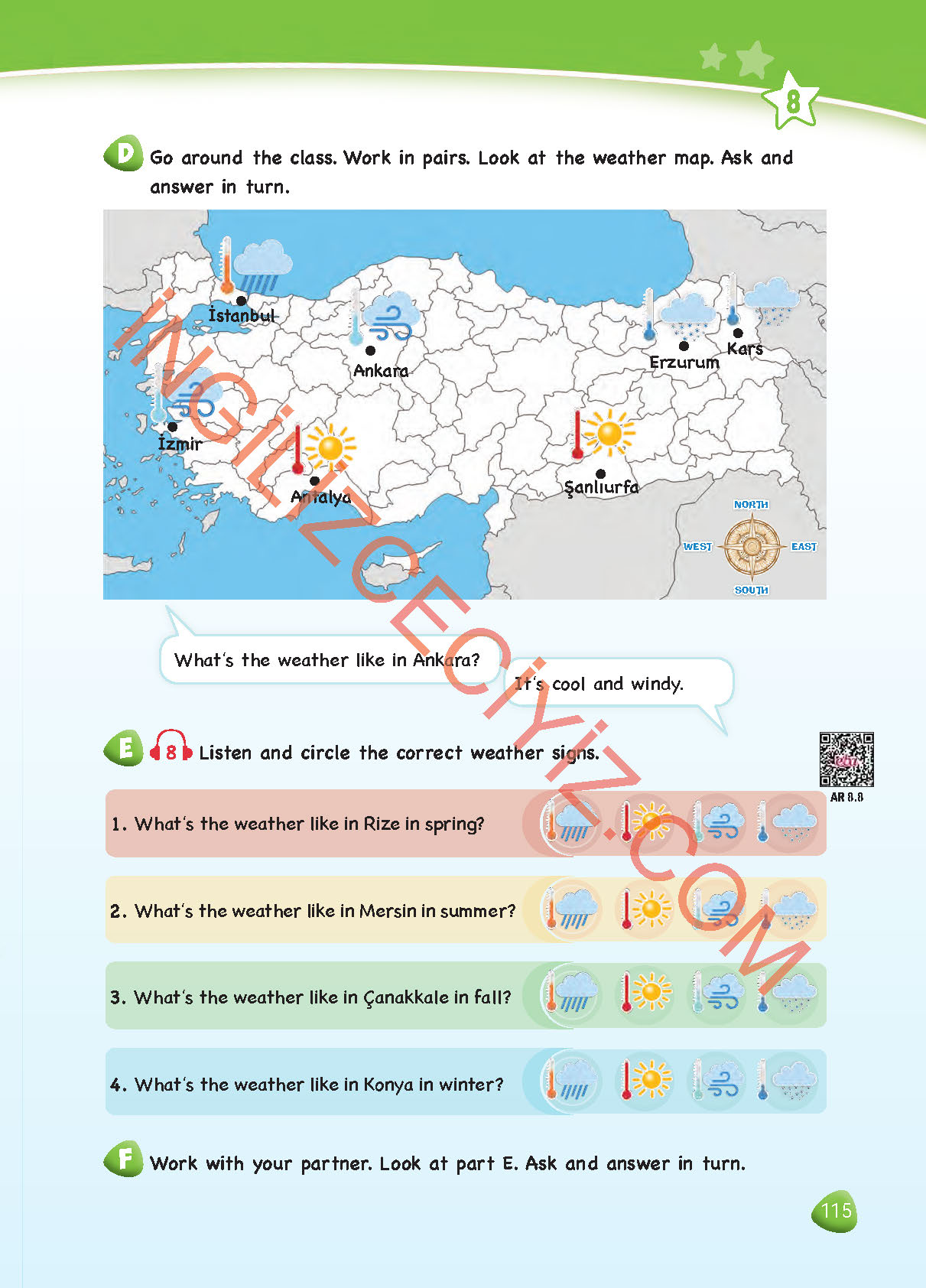 4. Sınıf SDR Dikey Yayıncılık İngilizce Ders Kitabı Sayfa 115 Cevapları