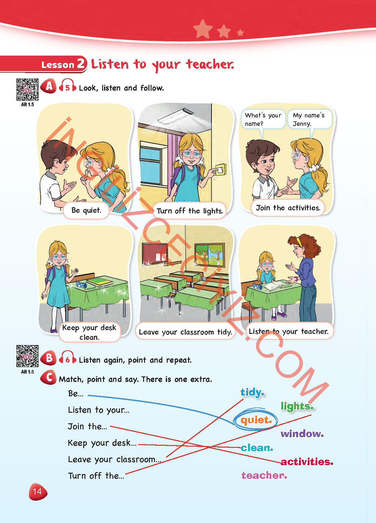 4. Sınıf SDR Dikey Yayıncılık İngilizce Ders Kitabı Sayfa 14 Cevapları