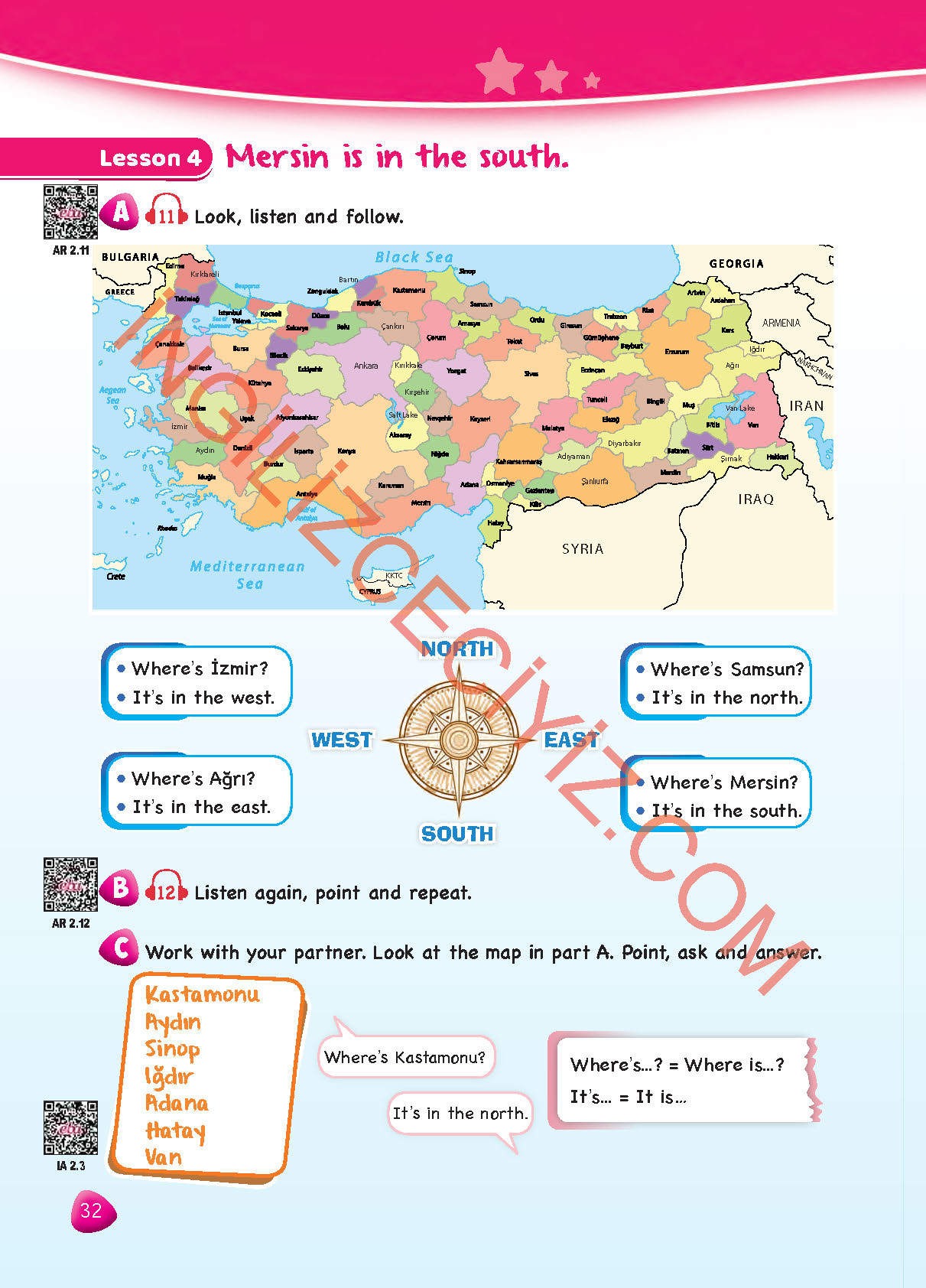 4. Sınıf SDR Dikey Yayıncılık İngilizce Ders Kitabı Sayfa 32 Cevapları