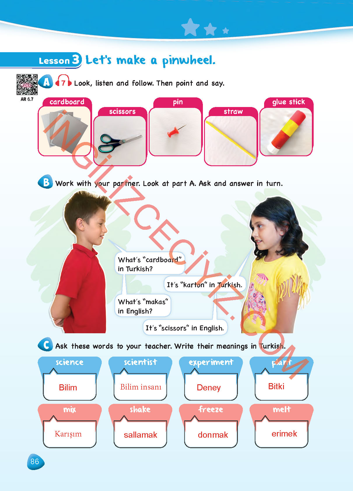 4. Sınıf SDR Dikey Yayıncılık İngilizce Ders Kitabı Sayfa 86 Cevapları