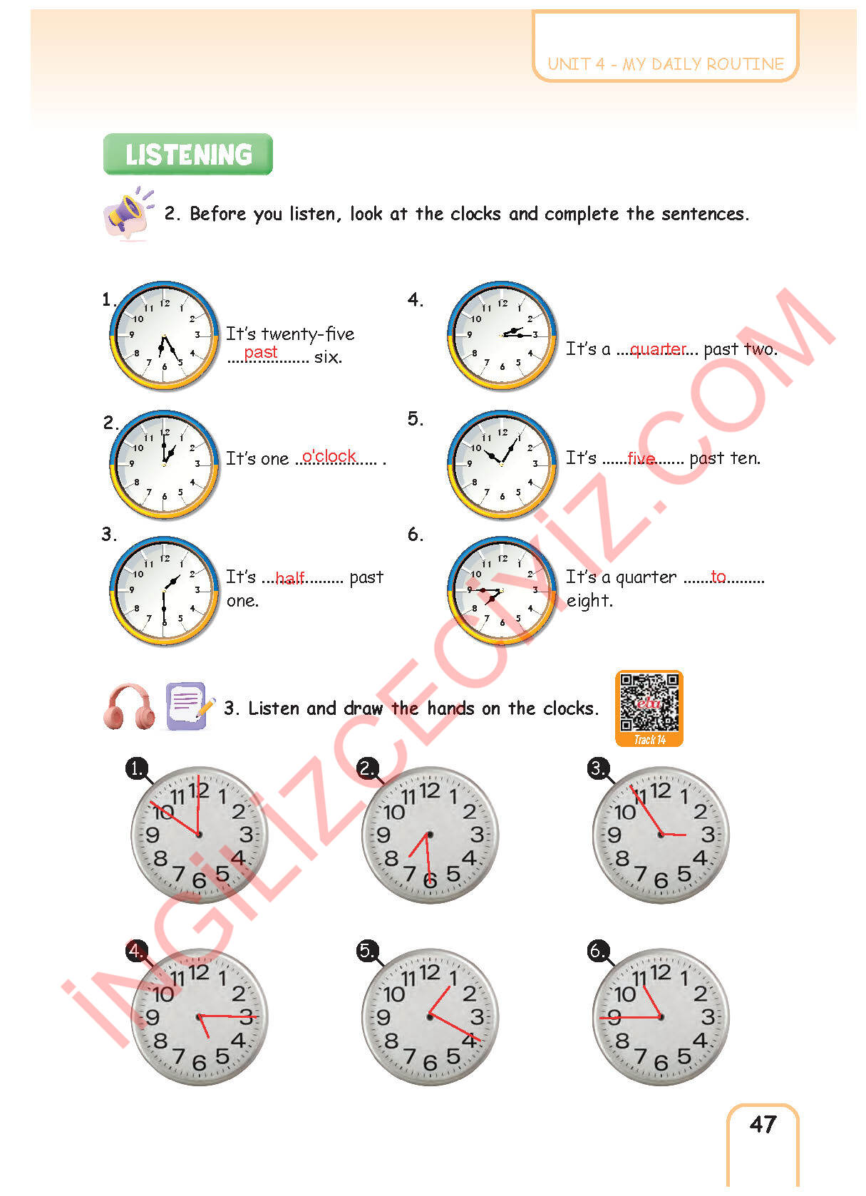 5. Sınıf Pasifik Yayınları İngilizce Ders Kitabı Sayfa 47 Cevapları