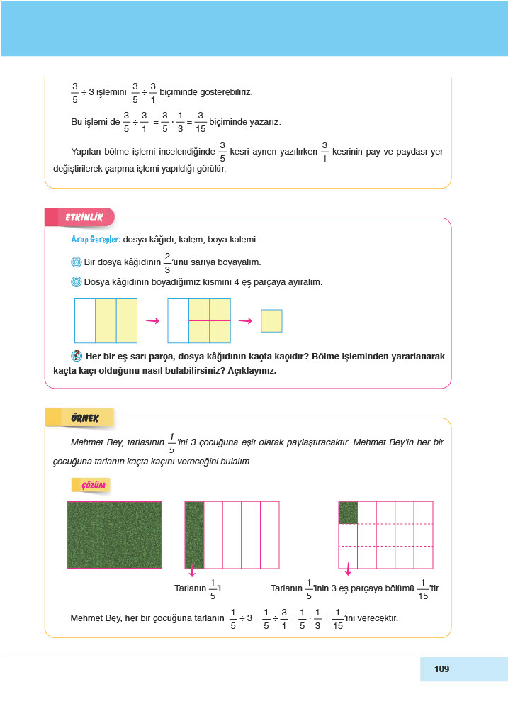 6. Sınıf Doğa Yayınları Matematik Ders Kitabı Sayfa 109 Cevapları