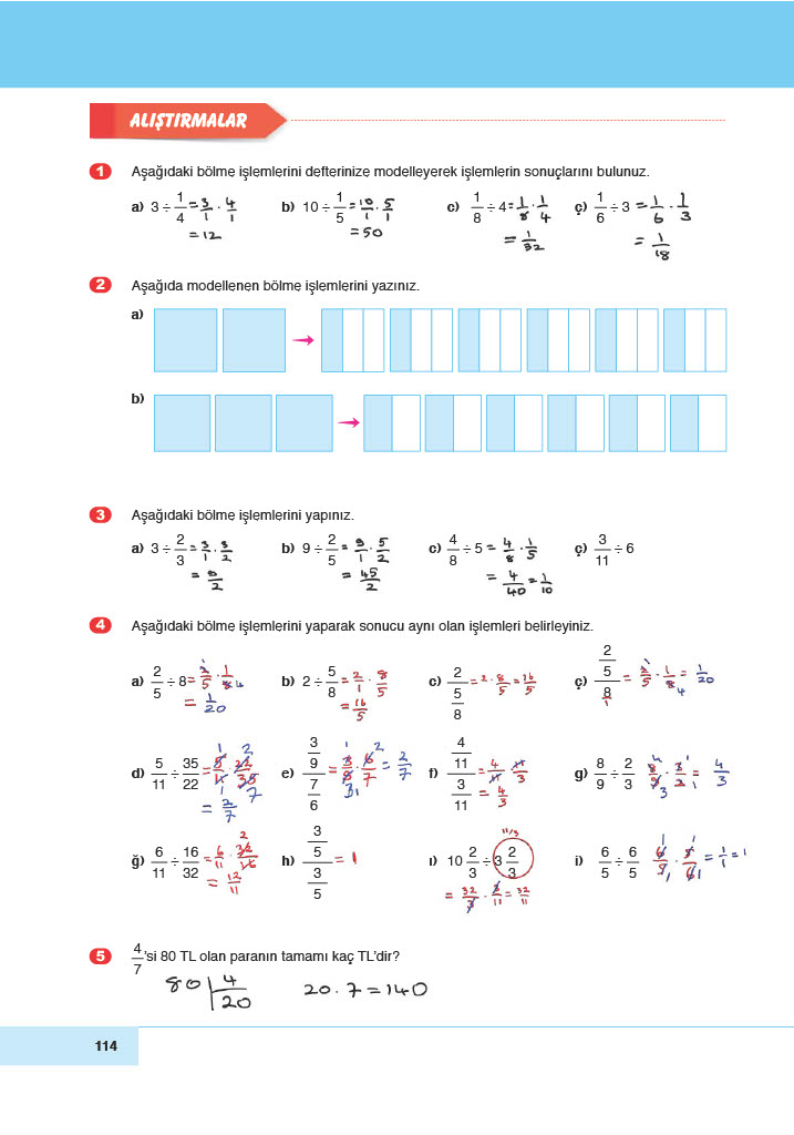 6. Sınıf Doğa Yayınları Matematik Ders Kitabı Sayfa 114 Cevapları