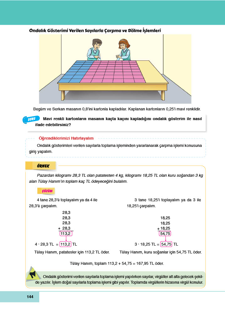 6. Sınıf Doğa Yayınları Matematik Ders Kitabı Sayfa 144 Cevapları