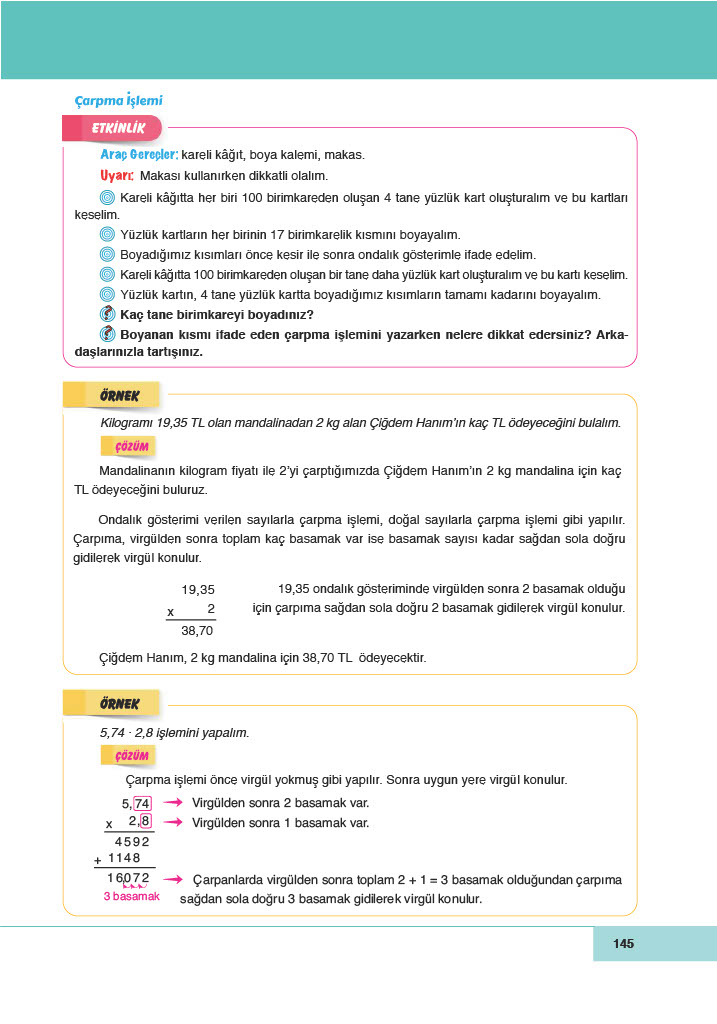 6. Sınıf Doğa Yayınları Matematik Ders Kitabı Sayfa 145 Cevapları