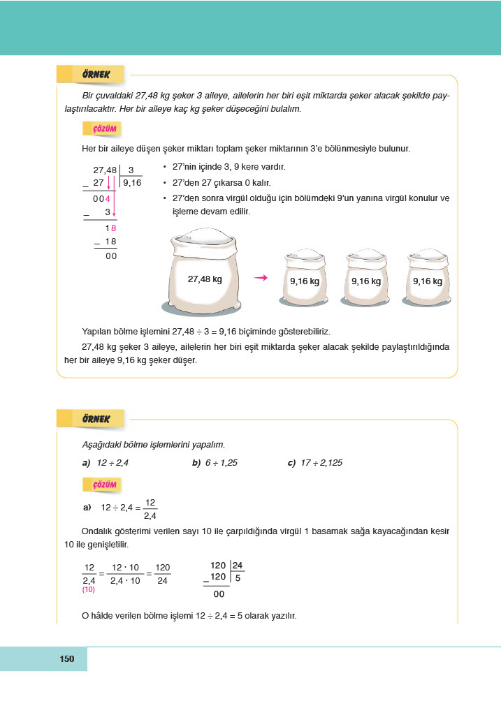 6. Sınıf Doğa Yayınları Matematik Ders Kitabı Sayfa 150 Cevapları