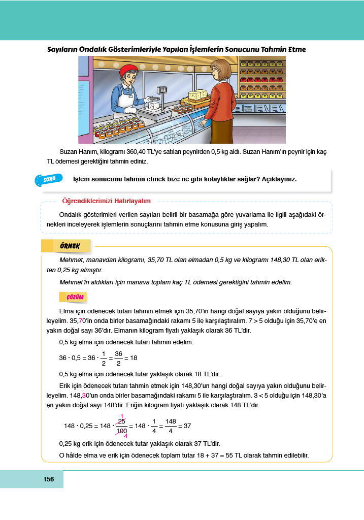 6. Sınıf Doğa Yayınları Matematik Ders Kitabı Sayfa 156 Cevapları