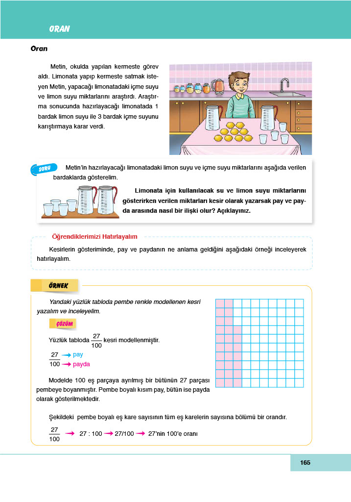 6. Sınıf Doğa Yayınları Matematik Ders Kitabı Sayfa 165 Cevapları