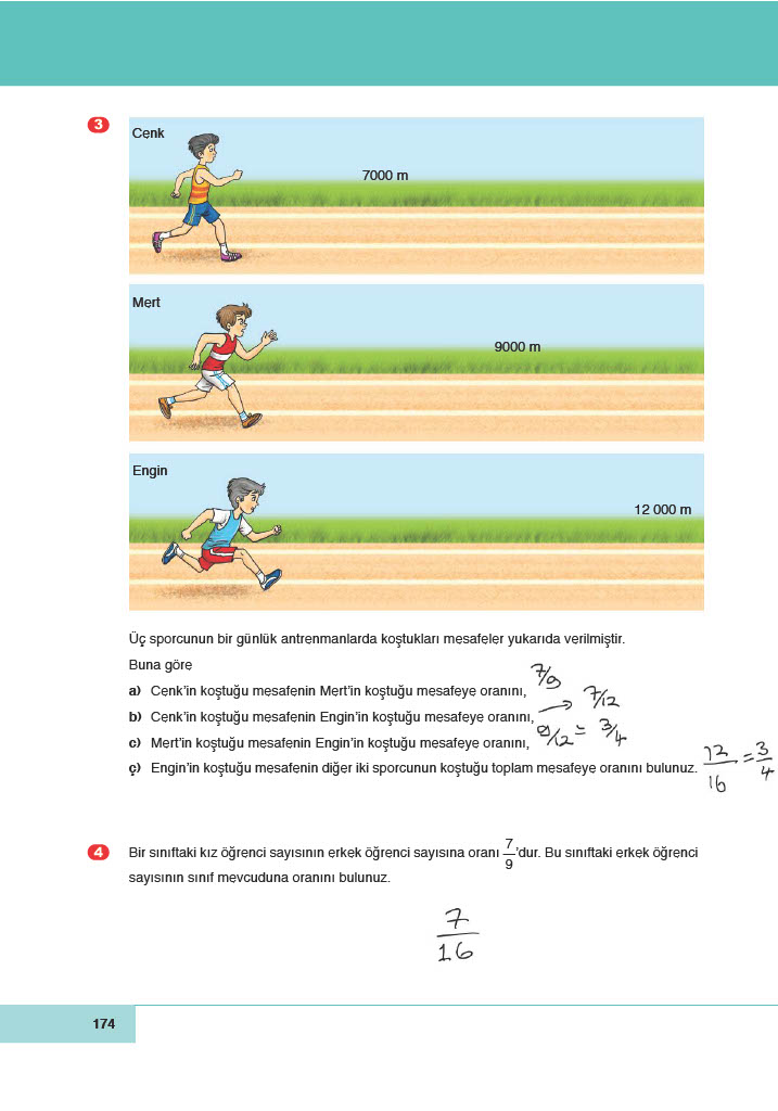 6. Sınıf Doğa Yayınları Matematik Ders Kitabı Sayfa 174 Cevapları