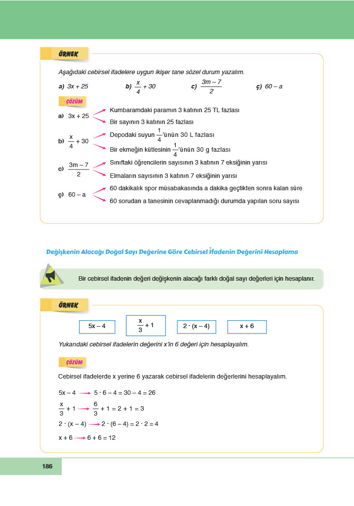 6. Sınıf Doğa Yayınları Matematik Ders Kitabı Sayfa 186 Cevapları