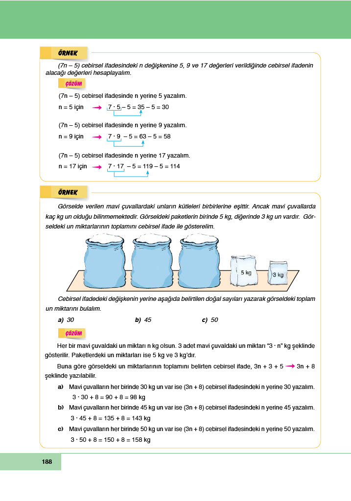 6. Sınıf Doğa Yayınları Matematik Ders Kitabı Sayfa 188 Cevapları