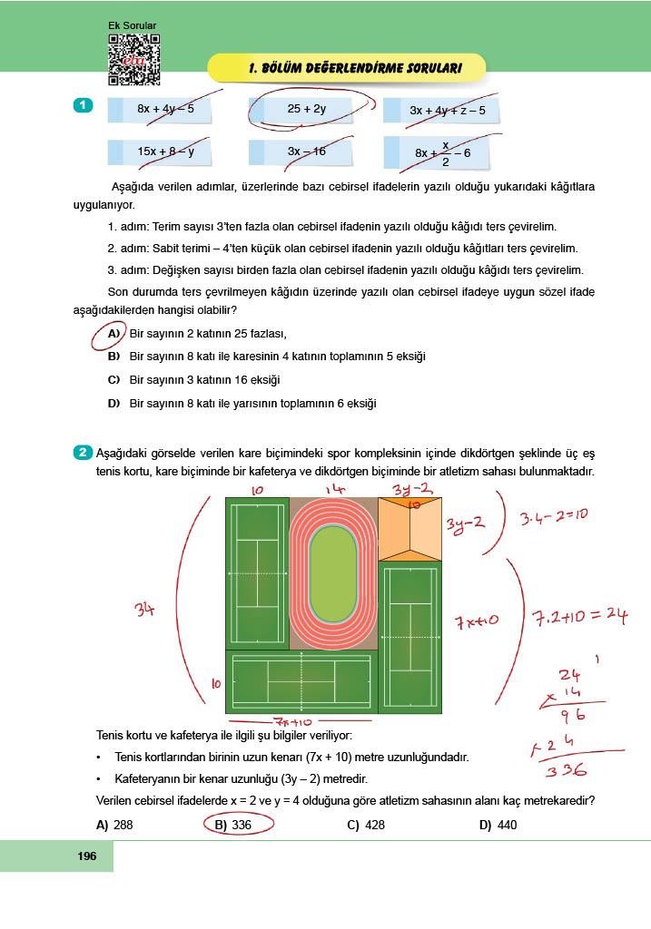 6. Sınıf Doğa Yayınları Matematik Ders Kitabı Sayfa 196 Cevapları