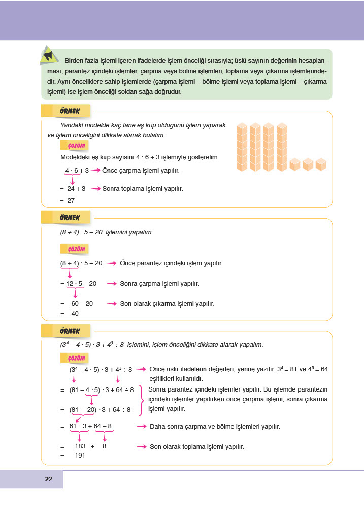 6. Sınıf Doğa Yayınları Matematik Ders Kitabı Sayfa 22 Cevapları