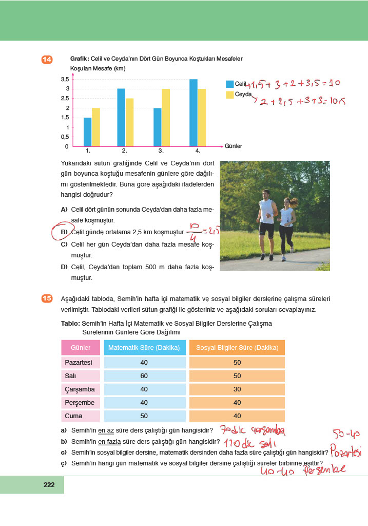 6. Sınıf Doğa Yayınları Matematik Ders Kitabı Sayfa 222 Cevapları