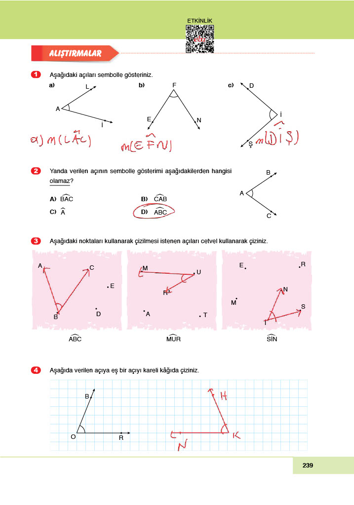 6. Sınıf Doğa Yayınları Matematik Ders Kitabı Sayfa 239 Cevapları