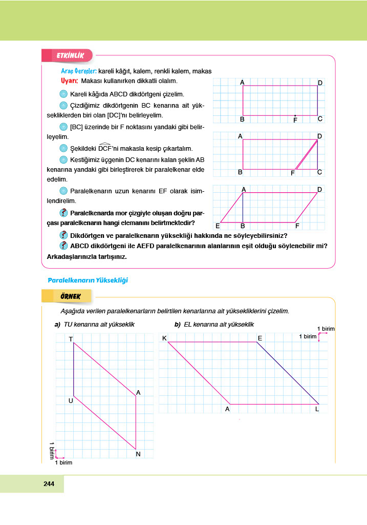 6. Sınıf Doğa Yayınları Matematik Ders Kitabı Sayfa 244 Cevapları