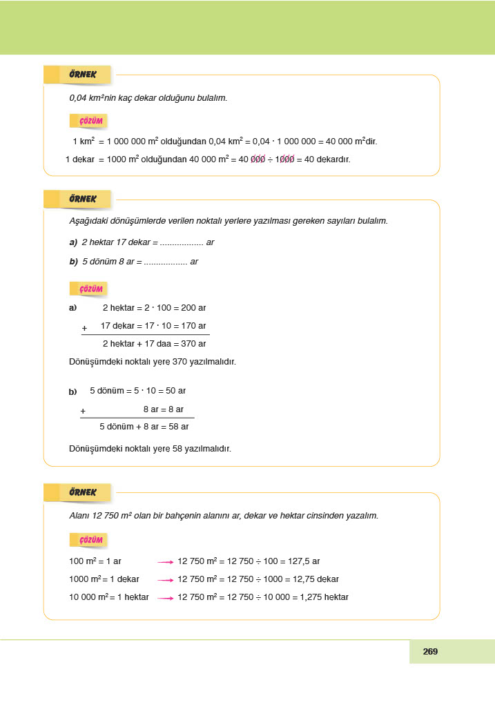 6. Sınıf Doğa Yayınları Matematik Ders Kitabı Sayfa 269 Cevapları