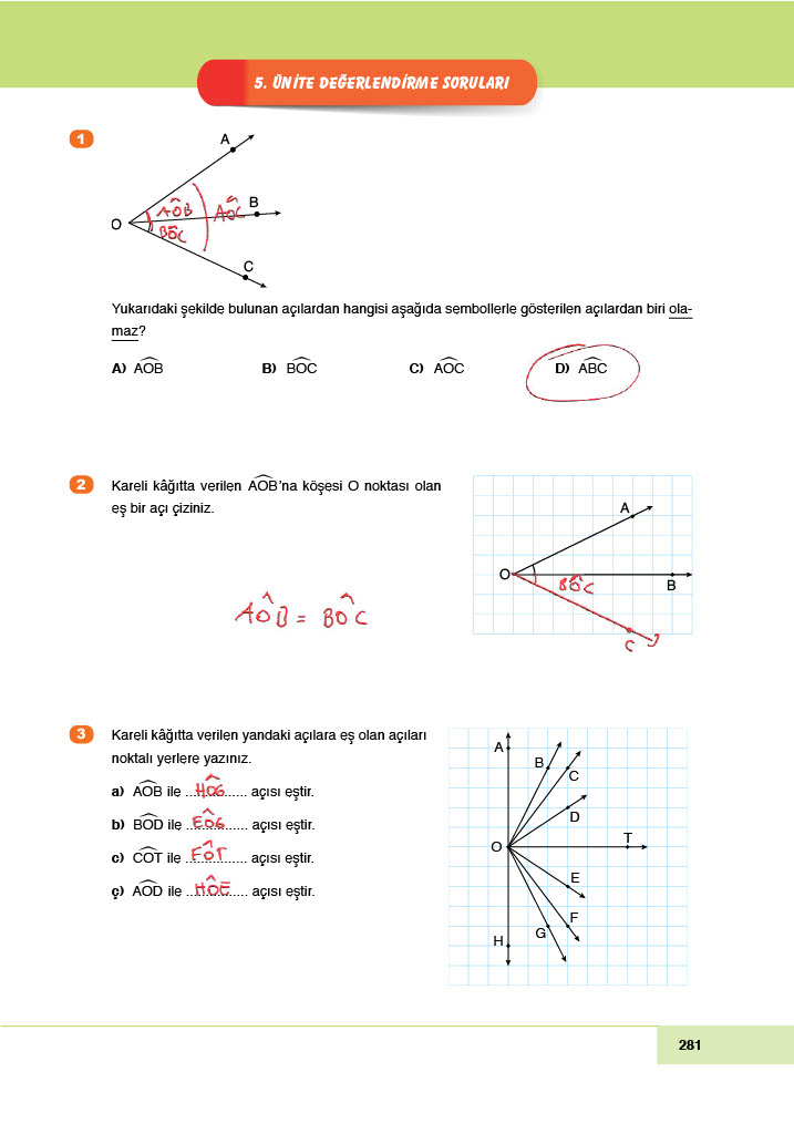 6. Sınıf Doğa Yayınları Matematik Ders Kitabı Sayfa 281 Cevapları