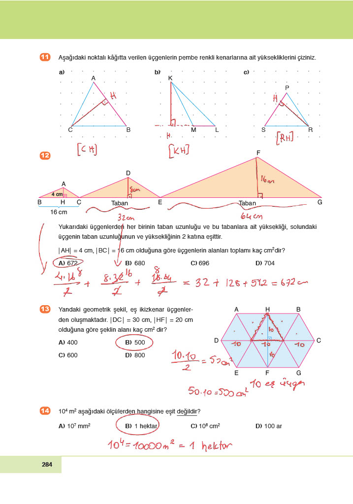 6. Sınıf Doğa Yayınları Matematik Ders Kitabı Sayfa 284 Cevapları