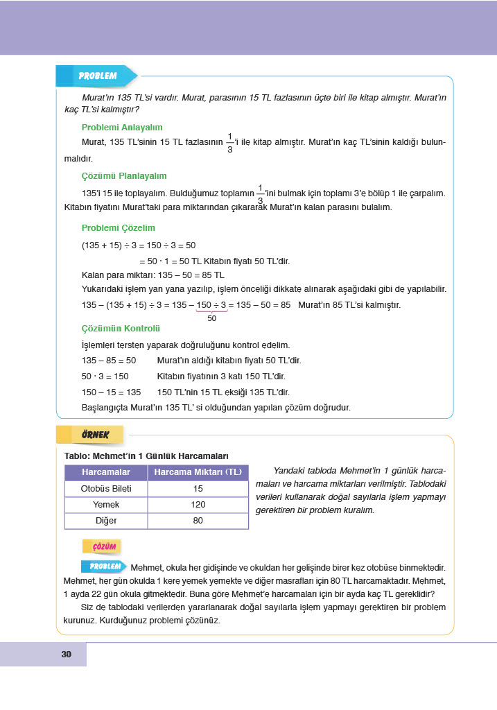 6. Sınıf Doğa Yayınları Matematik Ders Kitabı Sayfa 30 Cevapları