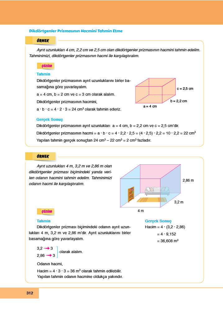 6. Sınıf Doğa Yayınları Matematik Ders Kitabı Sayfa 312 Cevapları