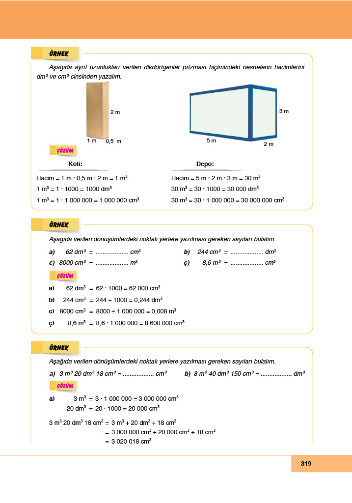 6. Sınıf Doğa Yayınları Matematik Ders Kitabı Sayfa 319 Cevapları