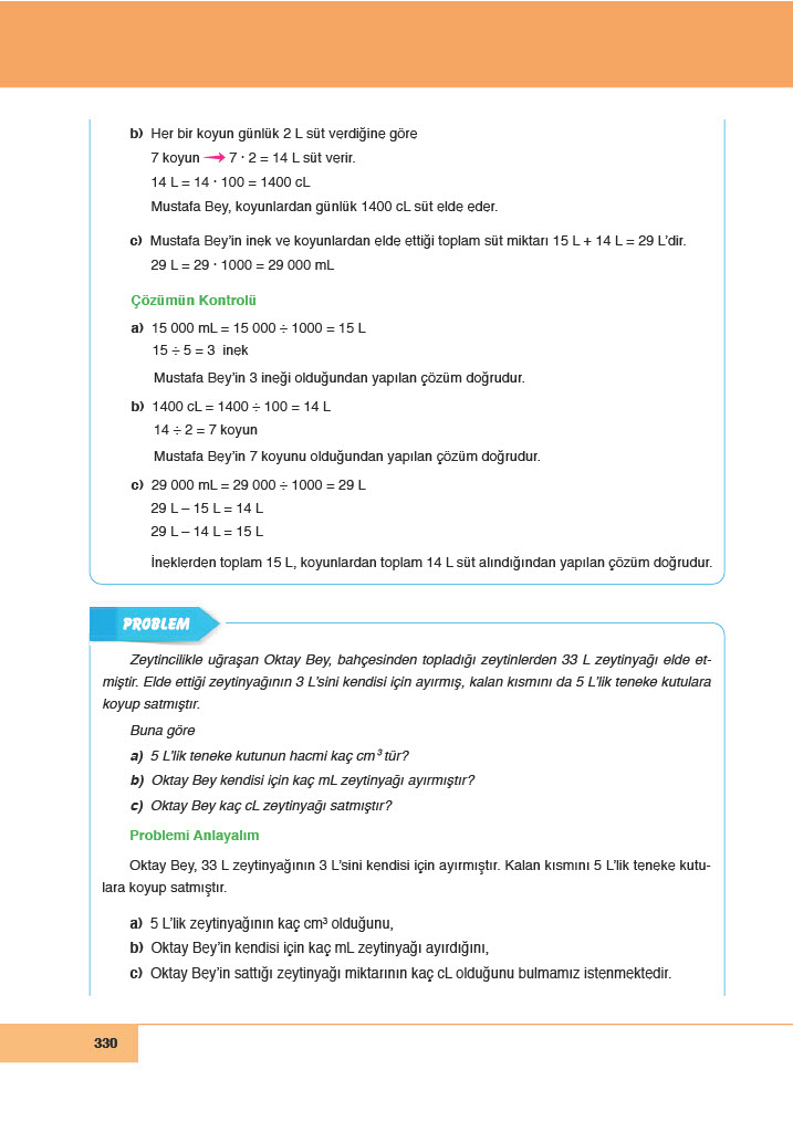 6. Sınıf Doğa Yayınları Matematik Ders Kitabı Sayfa 330 Cevapları