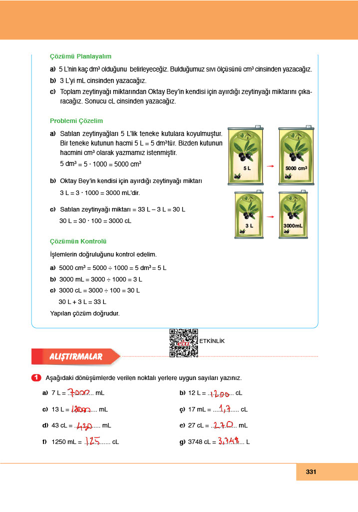 6. Sınıf Doğa Yayınları Matematik Ders Kitabı Sayfa 331 Cevapları