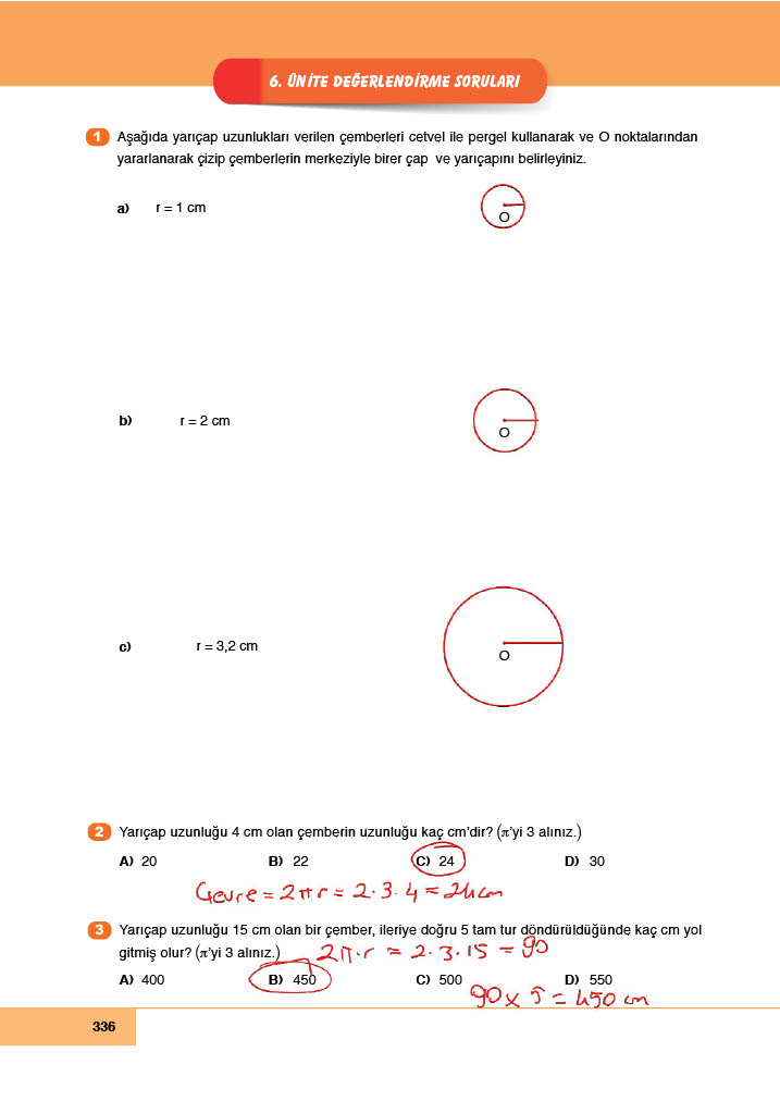 6. Sınıf Doğa Yayınları Matematik Ders Kitabı Sayfa 336 Cevapları