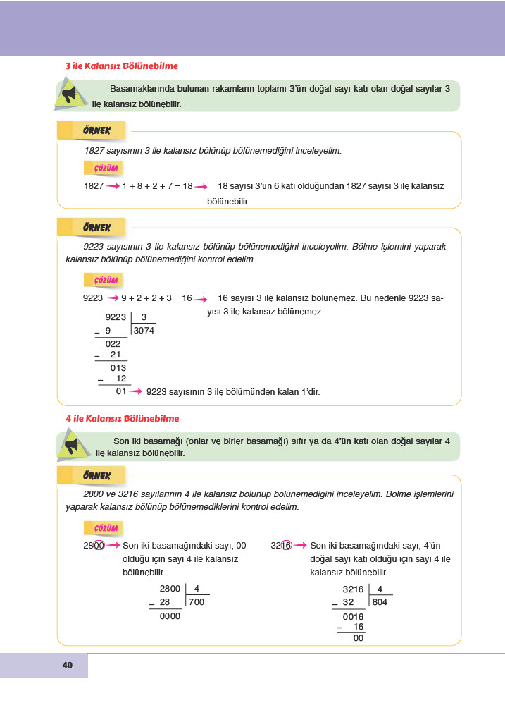 6. Sınıf Doğa Yayınları Matematik Ders Kitabı Sayfa 40 Cevapları