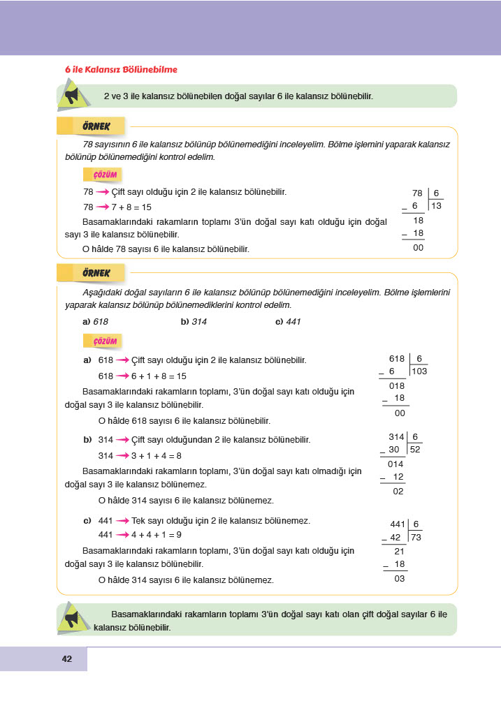 6. Sınıf Doğa Yayınları Matematik Ders Kitabı Sayfa 42 Cevapları