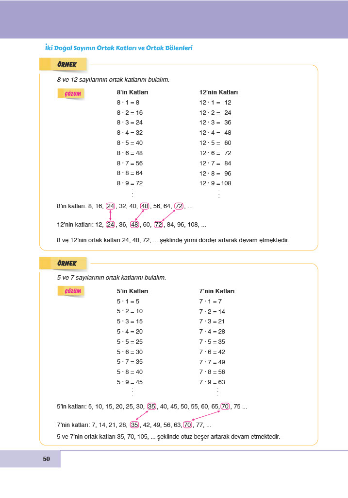 6. Sınıf Doğa Yayınları Matematik Ders Kitabı Sayfa 50 Cevapları