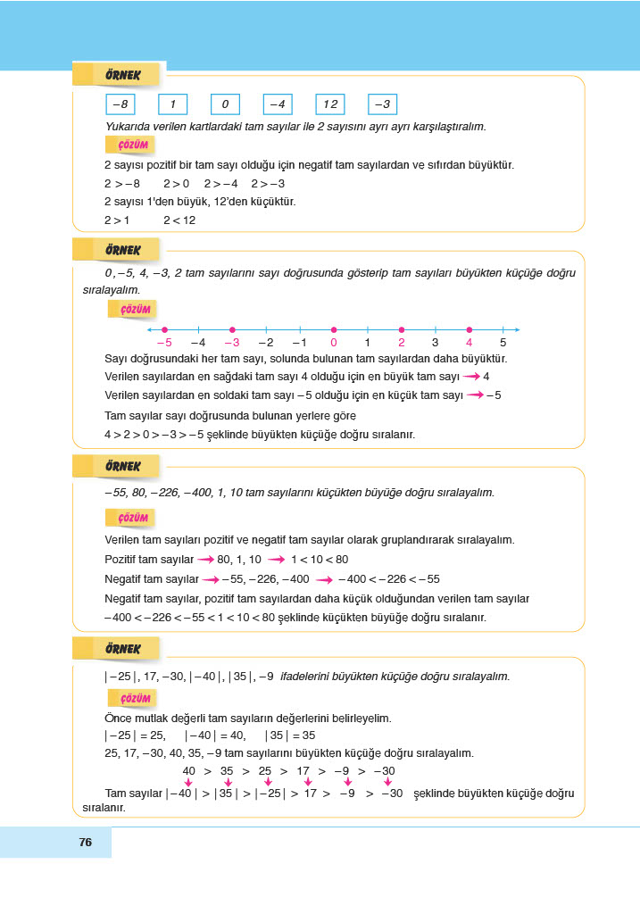 6. Sınıf Doğa Yayınları Matematik Ders Kitabı Sayfa 76 Cevapları