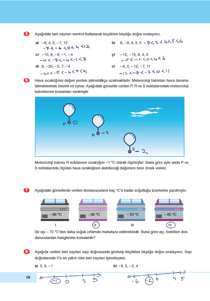 6. Sınıf Doğa Yayınları Matematik Ders Kitabı Sayfa 78 Cevapları