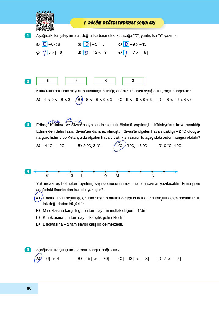 6. Sınıf Doğa Yayınları Matematik Ders Kitabı Sayfa 80 Cevapları