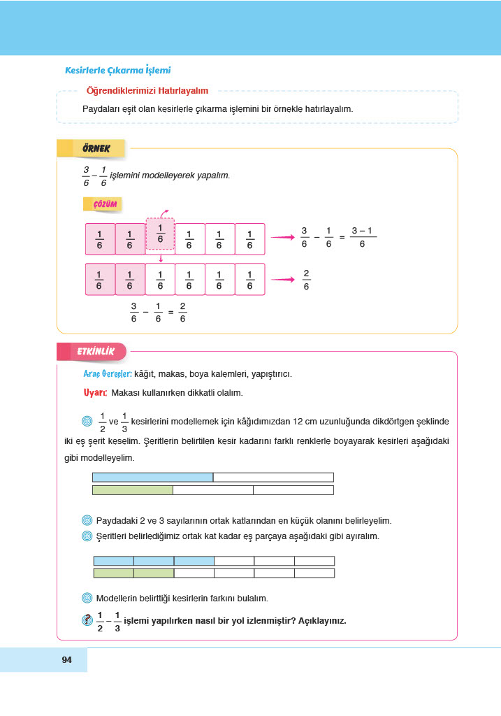 6. Sınıf Doğa Yayınları Matematik Ders Kitabı Sayfa 94 Cevapları