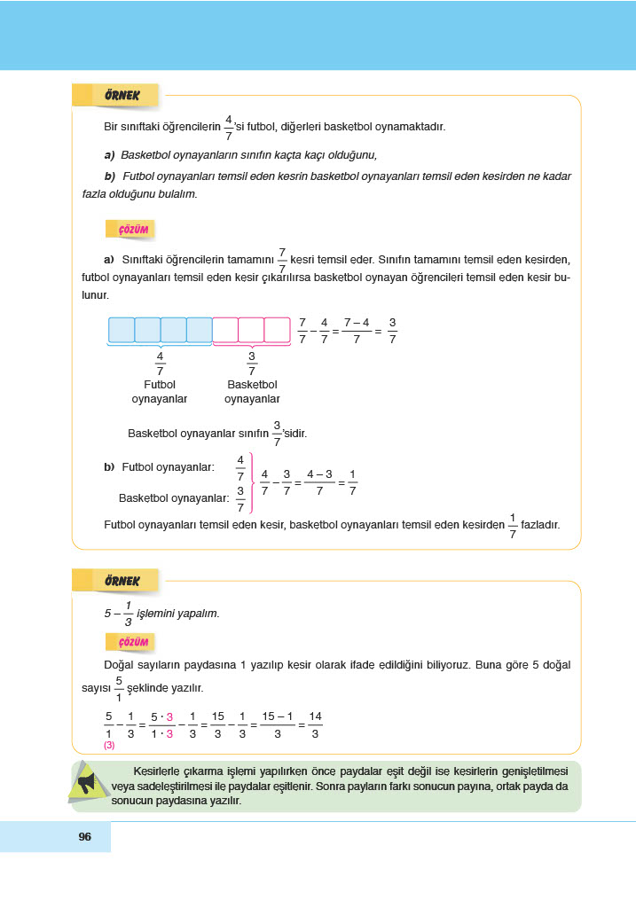 6. Sınıf Doğa Yayınları Matematik Ders Kitabı Sayfa 96 Cevapları