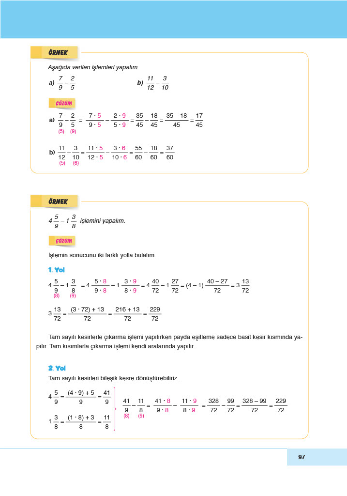 6. Sınıf Doğa Yayınları Matematik Ders Kitabı Sayfa 97 Cevapları