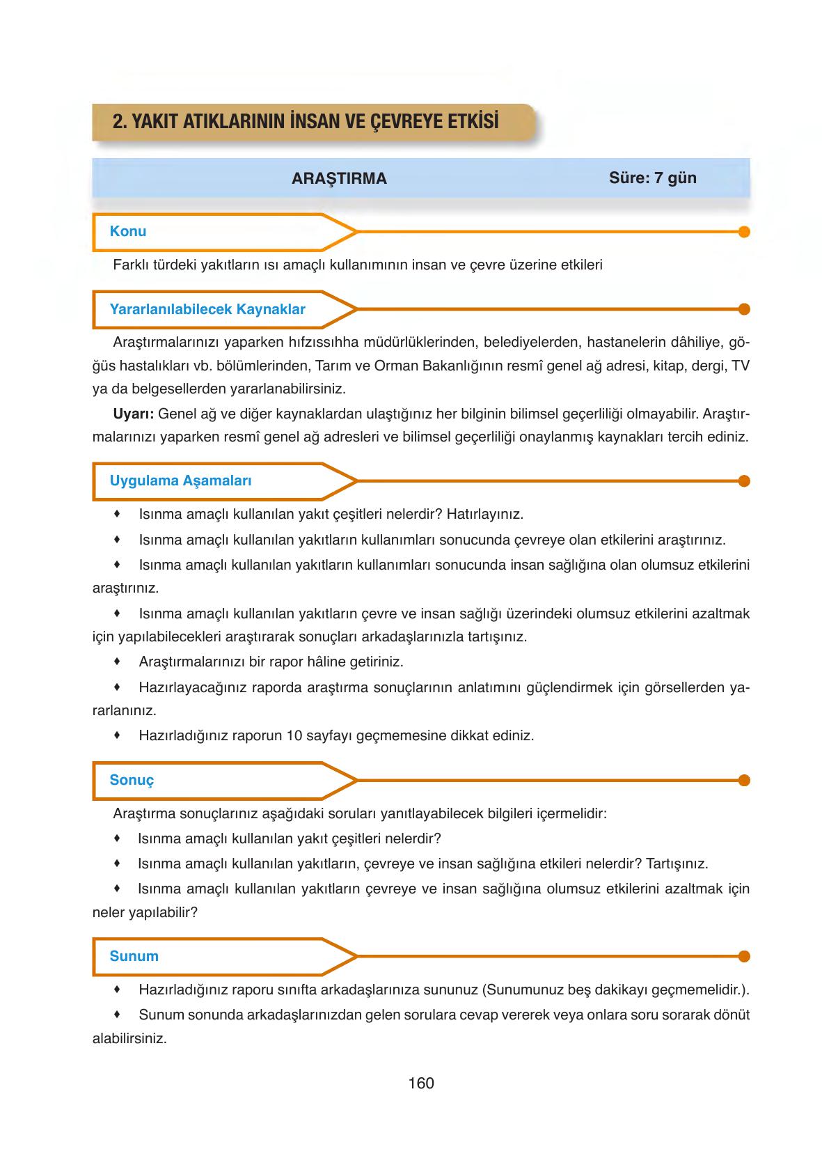 6. Sınıf Gün Yayınları Fen Bilimleri Ders Kitabı Sayfa 160 Cevapları