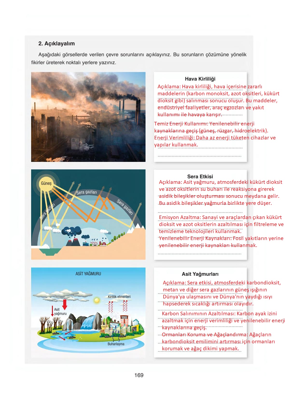 6. Sınıf Gün Yayınları Fen Bilimleri Ders Kitabı Sayfa 169 Cevapları