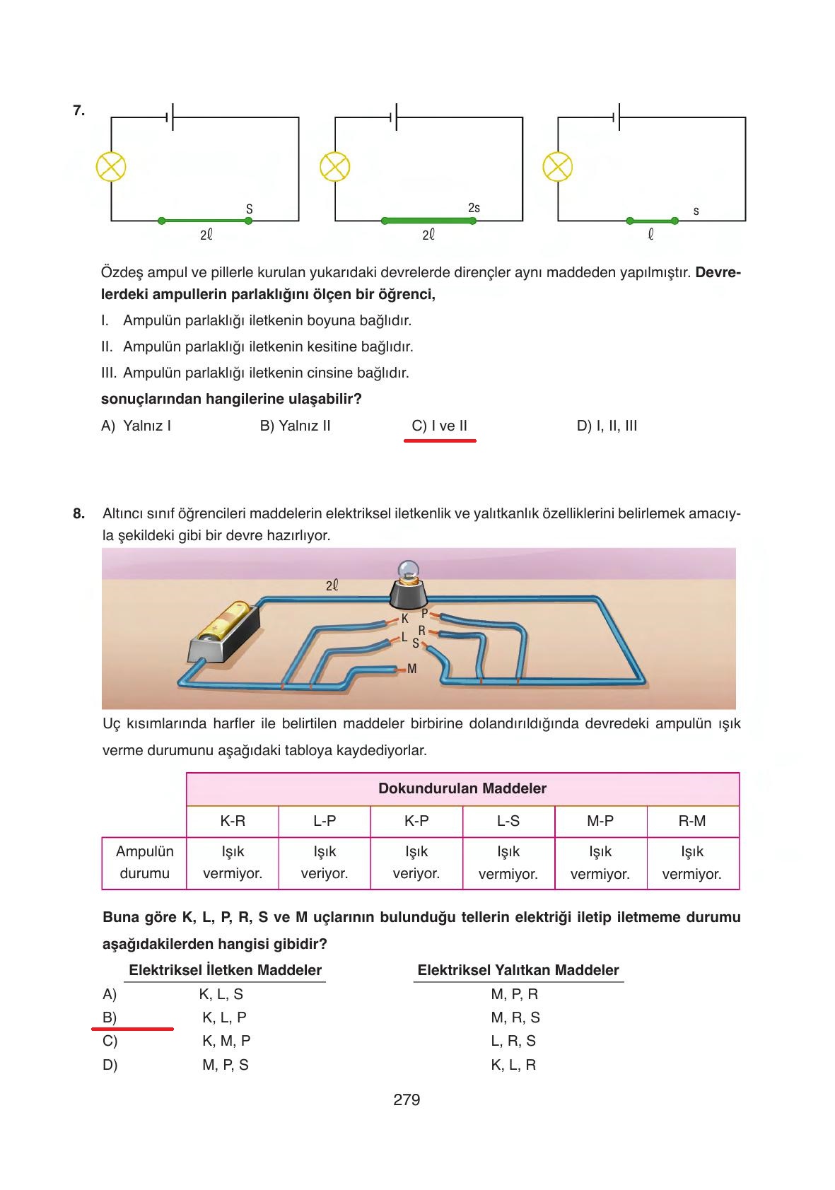 6. Sınıf Gün Yayınları Fen Bilimleri Ders Kitabı Sayfa 279 Cevapları