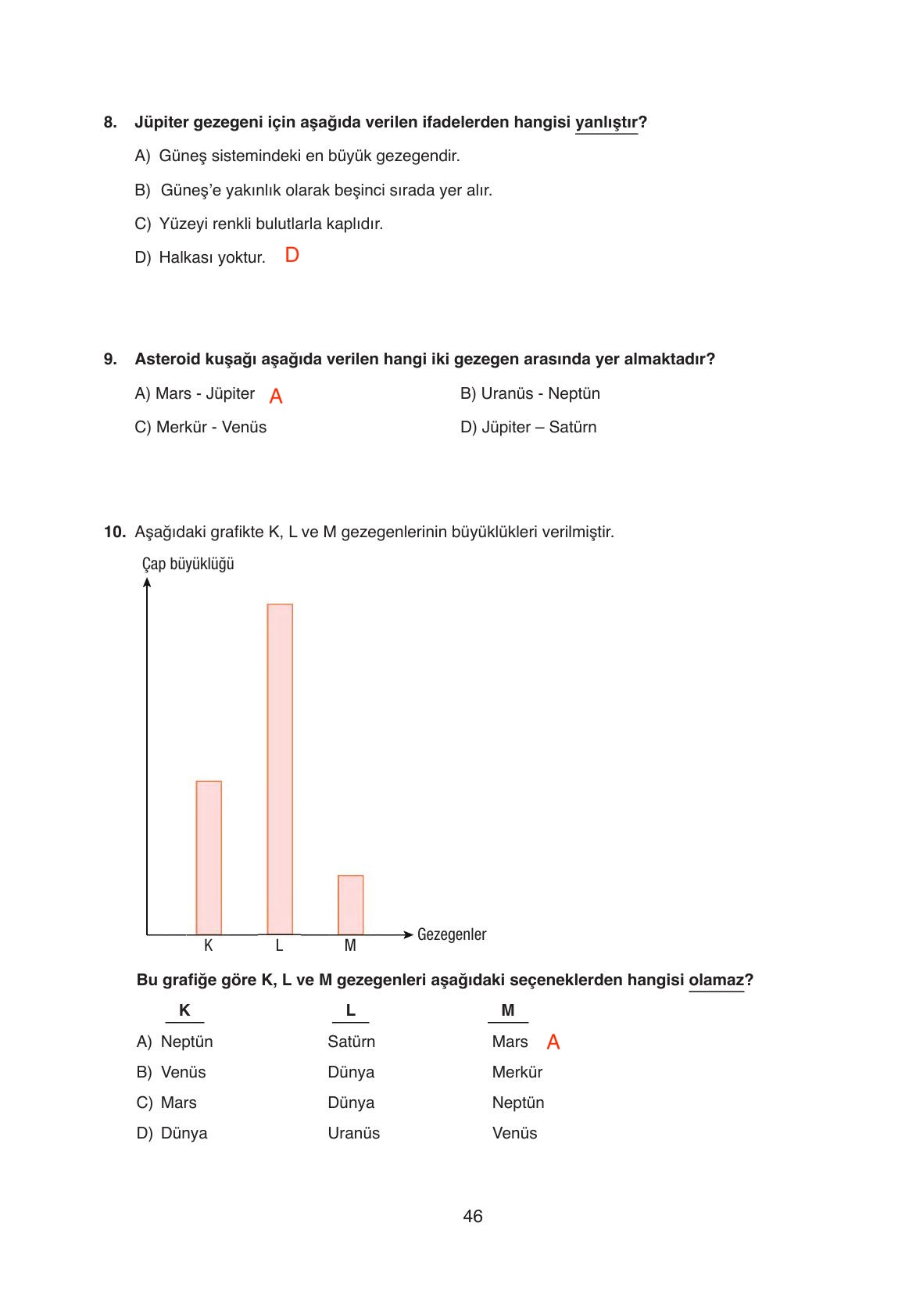 6. Sınıf Gün Yayınları Fen Bilimleri Ders Kitabı Sayfa 46 Cevapları