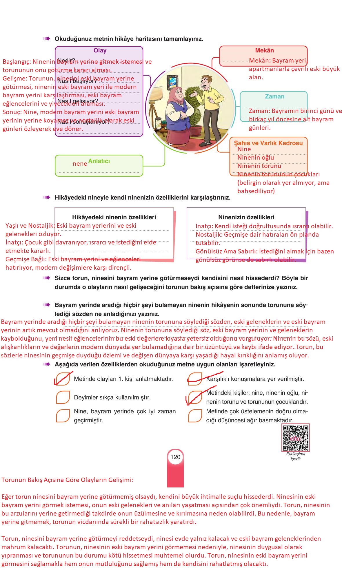 6. Sınıf Yıldırım Yayınları Türkçe Ders Kitabı Sayfa 120 Cevapları