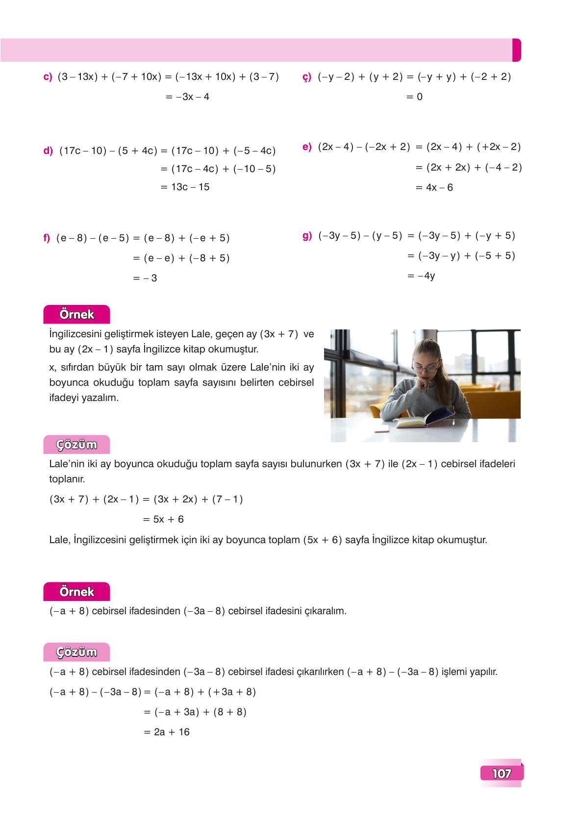 7. Sınıf Edat Yayınları Matematik Ders Kitabı Sayfa 107 Cevapları