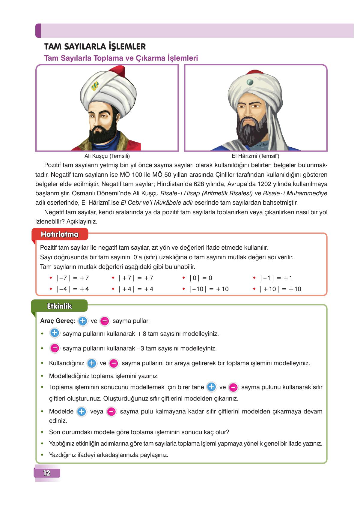 7. Sınıf Edat Yayınları Matematik Ders Kitabı Sayfa 12 Cevapları