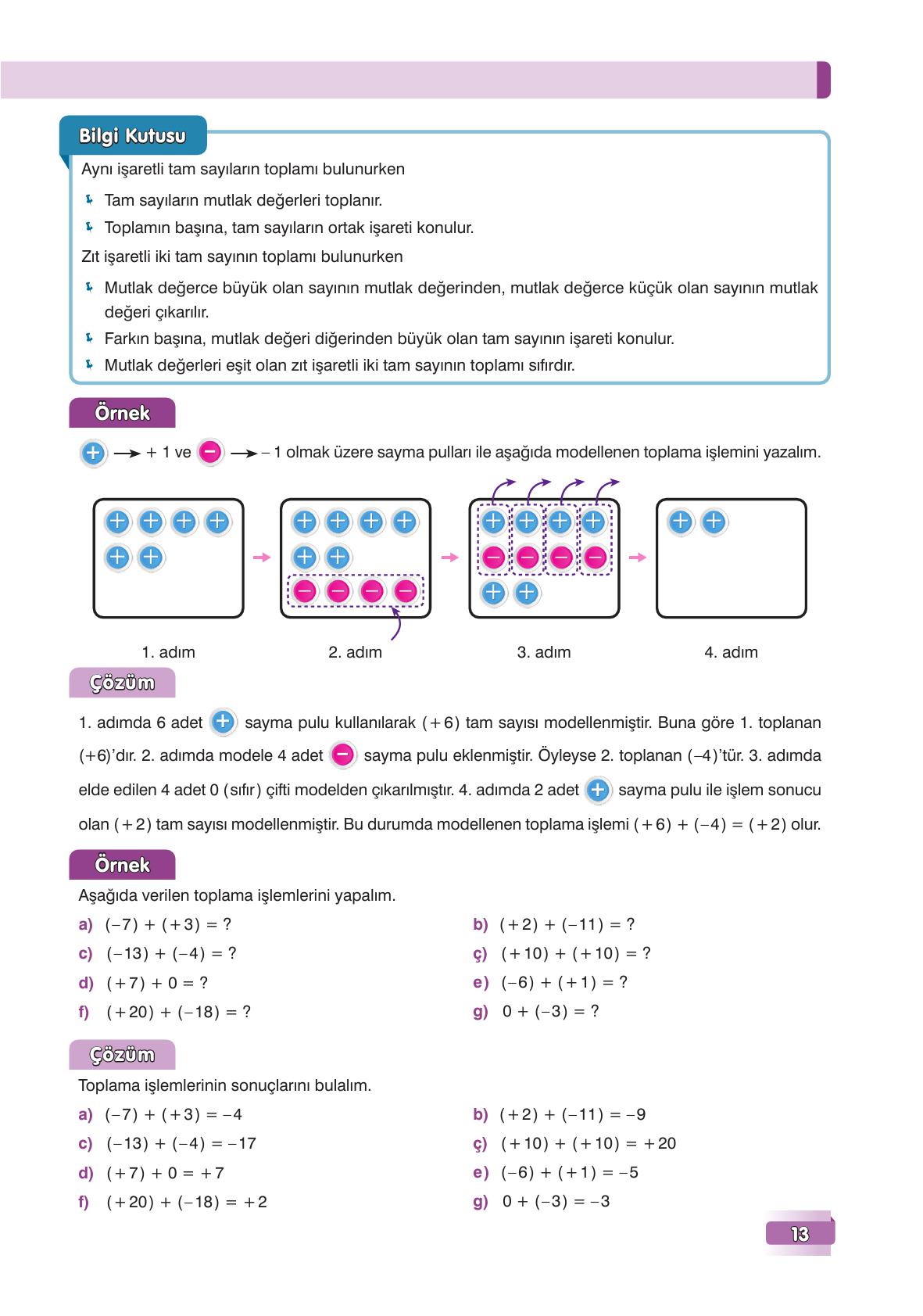 7. Sınıf Edat Yayınları Matematik Ders Kitabı Sayfa 13 Cevapları