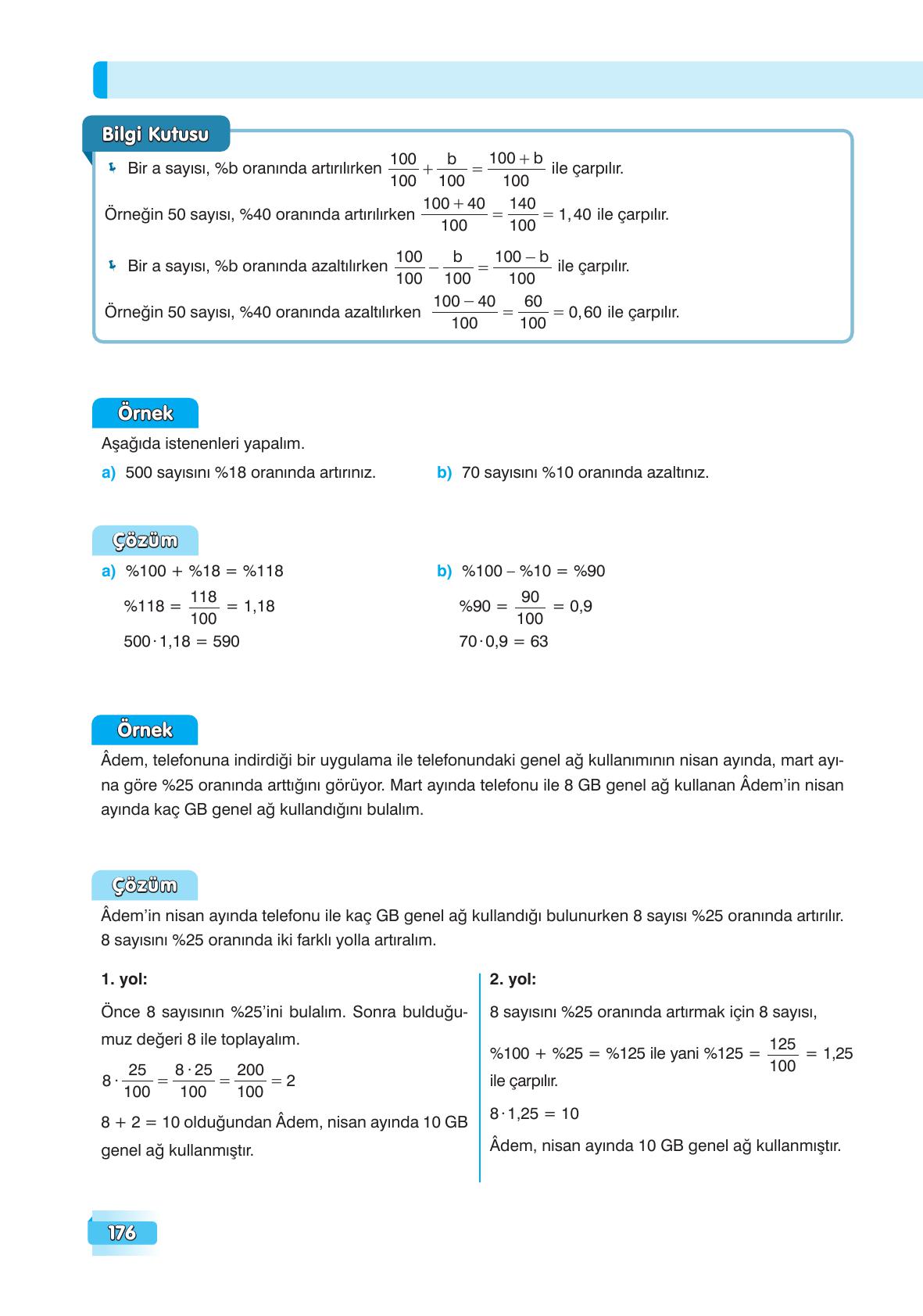 7. Sınıf Edat Yayınları Matematik Ders Kitabı Sayfa 176 Cevapları