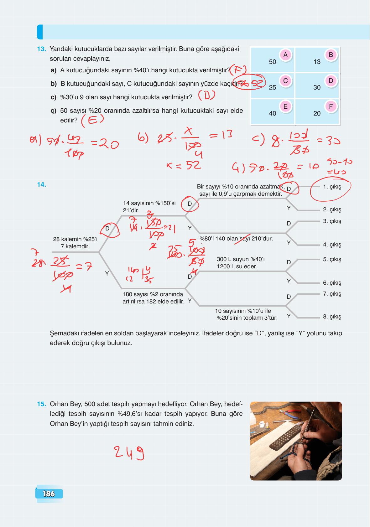 7. Sınıf Edat Yayınları Matematik Ders Kitabı Sayfa 186 Cevapları