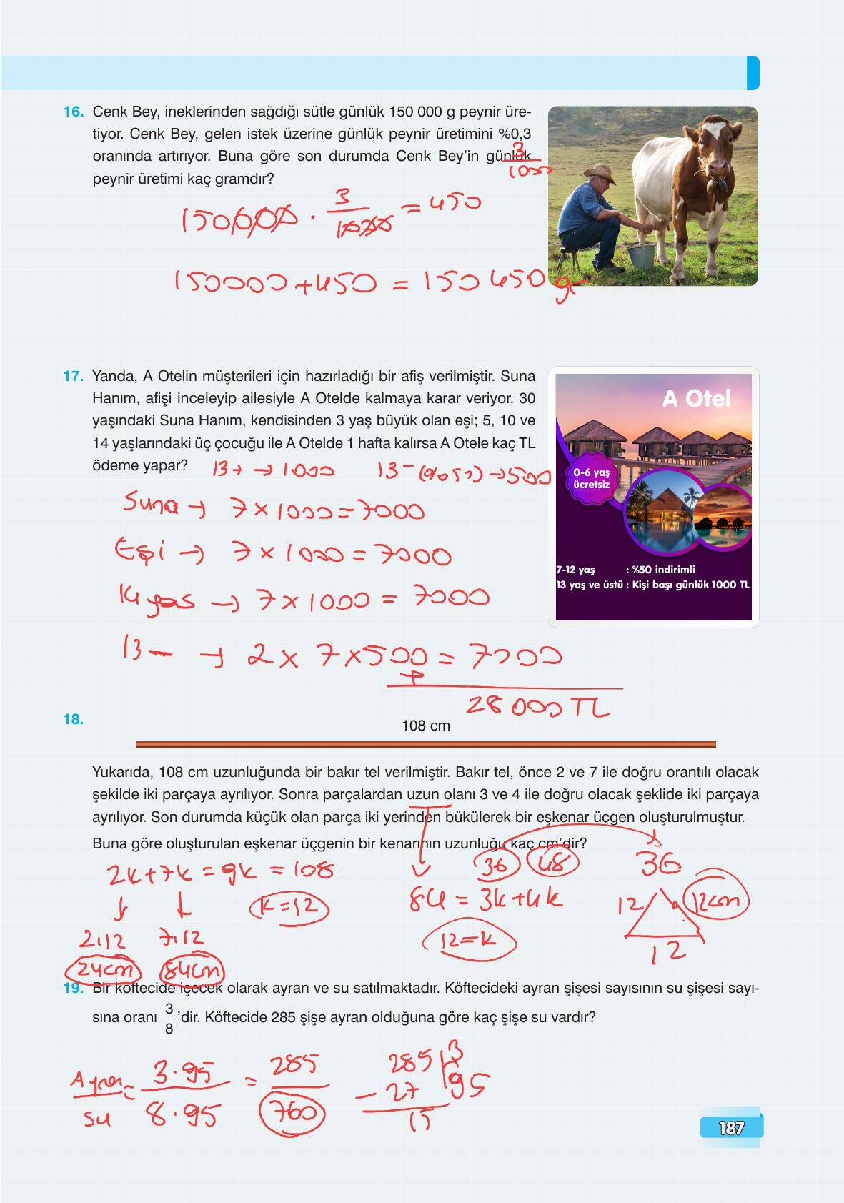 7. Sınıf Edat Yayınları Matematik Ders Kitabı Sayfa 187 Cevapları